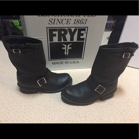Frye Shoes Frye Engineer R Black Boots No Box Poshmark